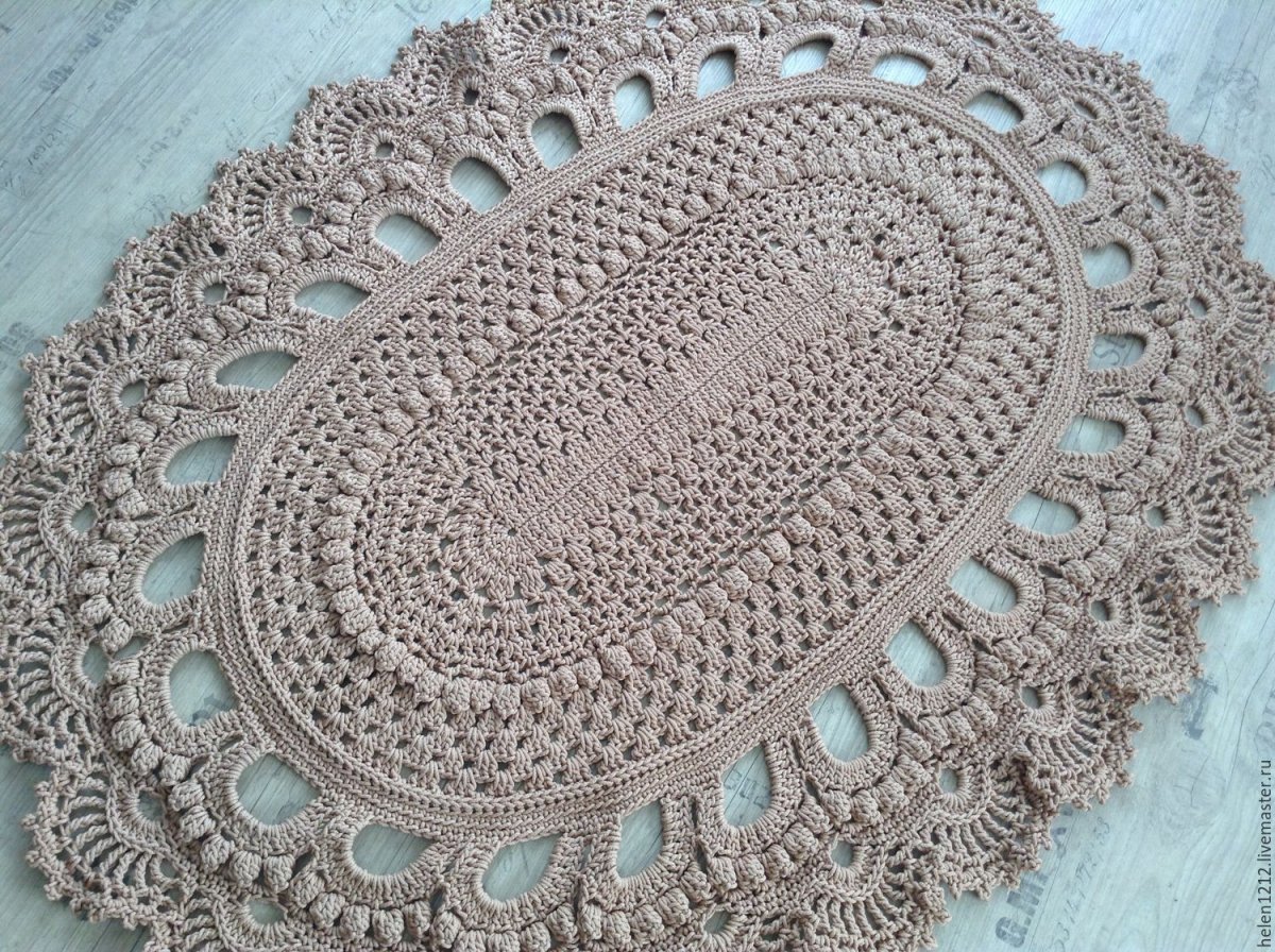 Вязание ковров крючком из полиэфирного шнура