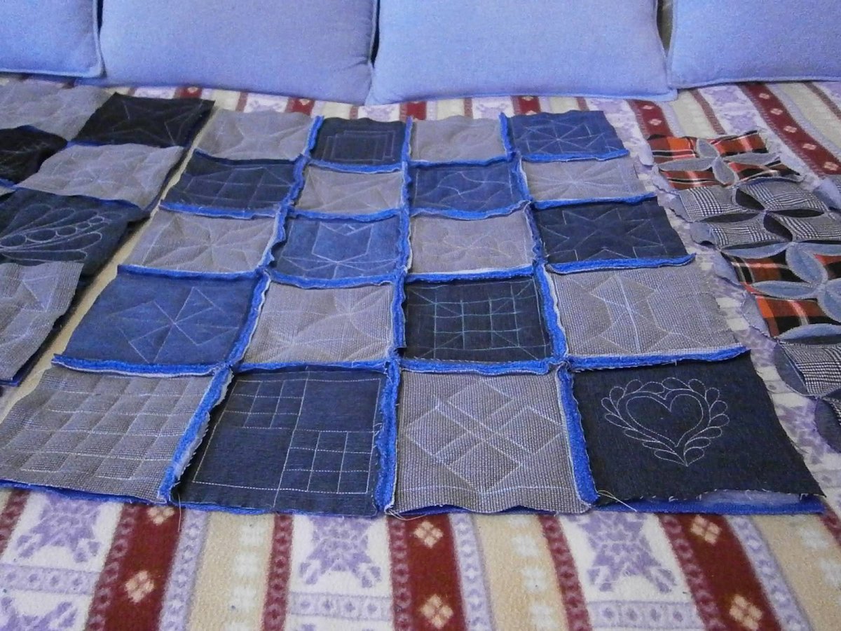 Ковры и пледы из старых джинс