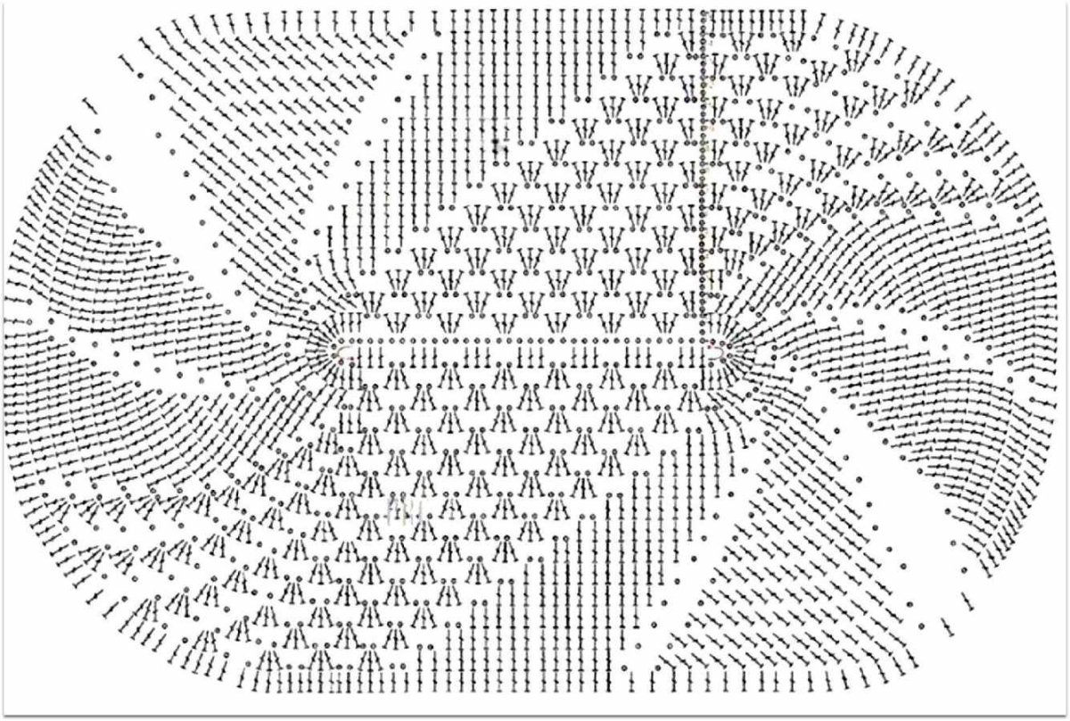 Коврик из джута крючком овальный схема