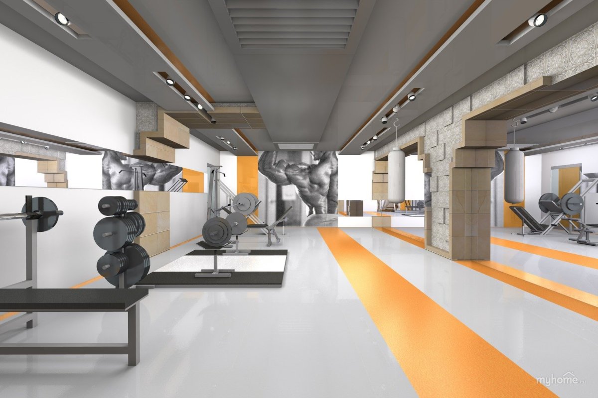 Интерьер фитнес зала