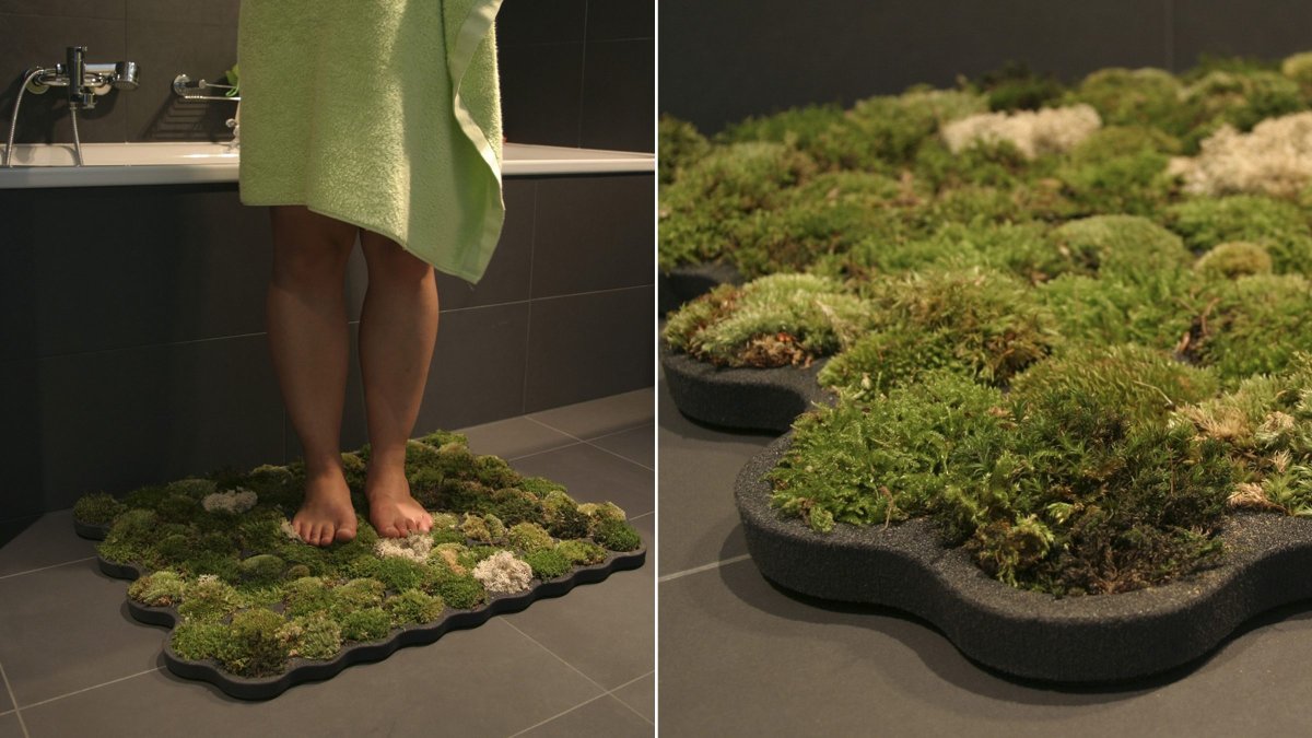 Коврики из мха в ванную комнату