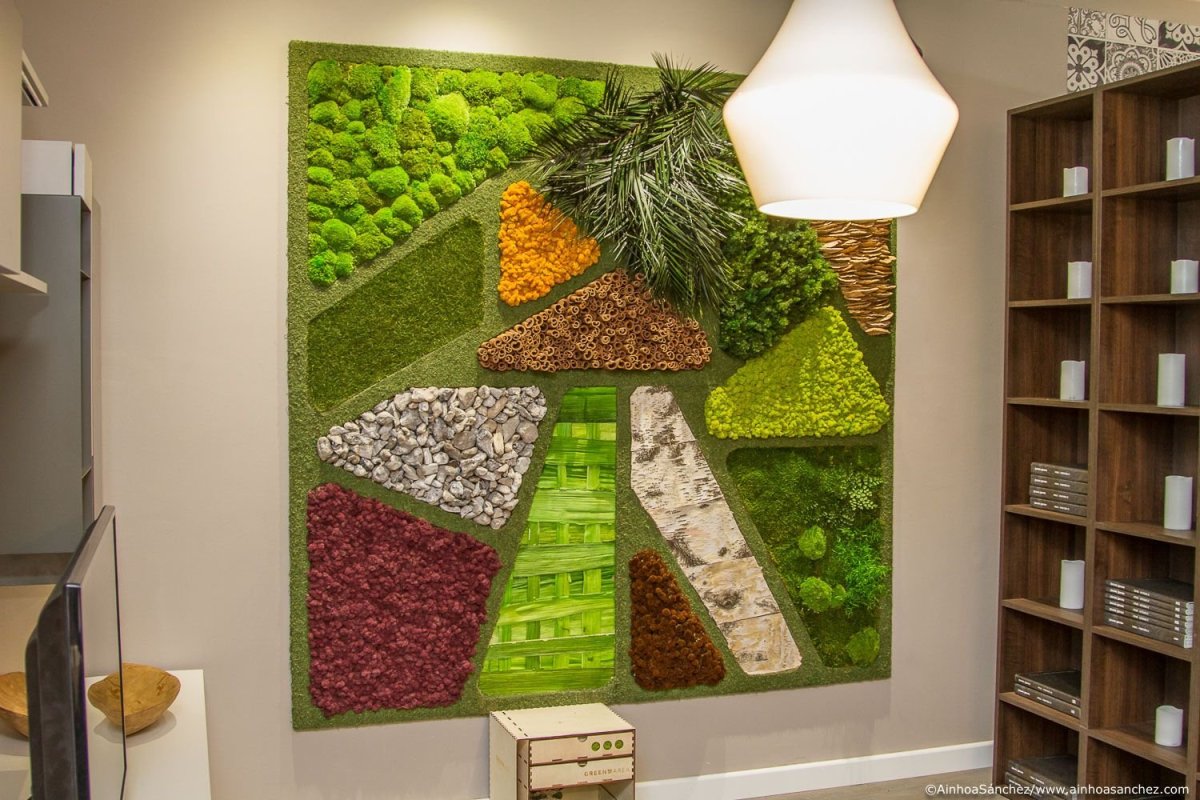 Панно мох в интерьере