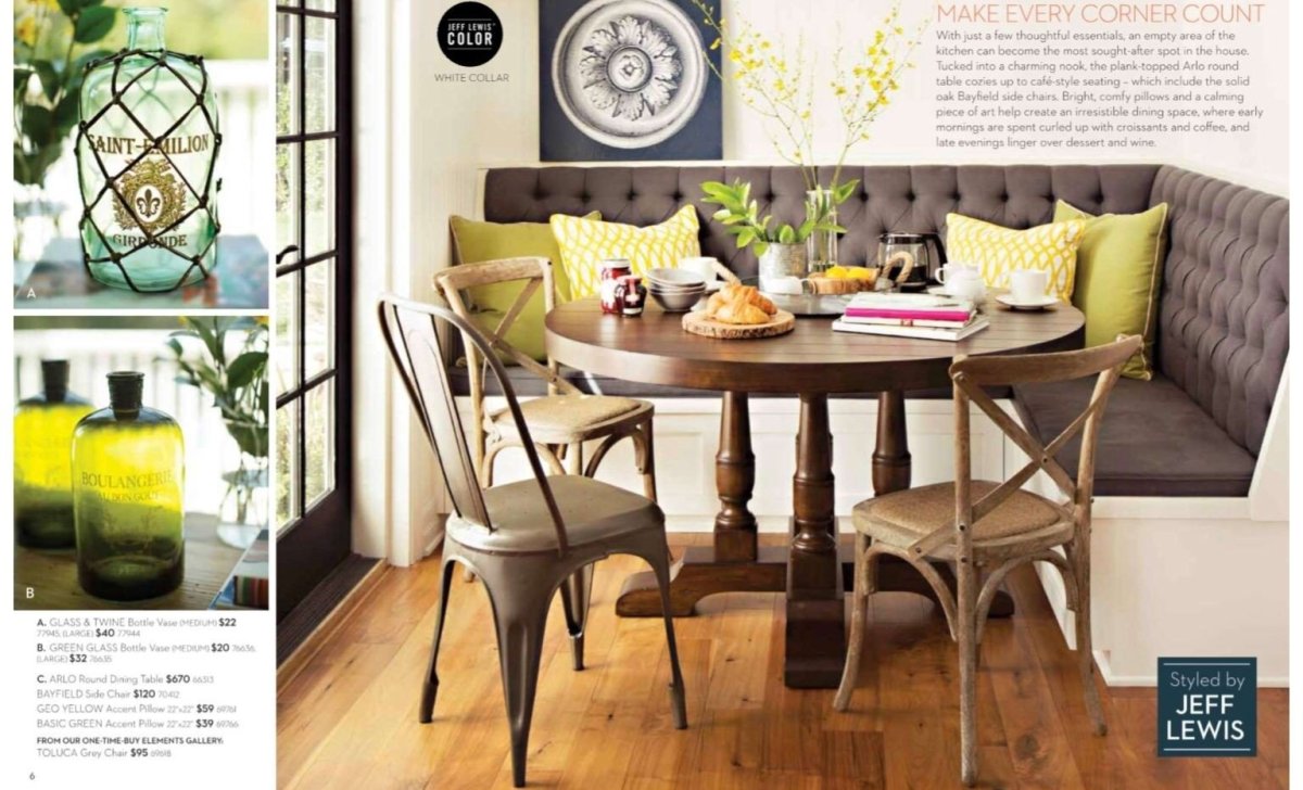 Обеденная зона с диваном и стульями