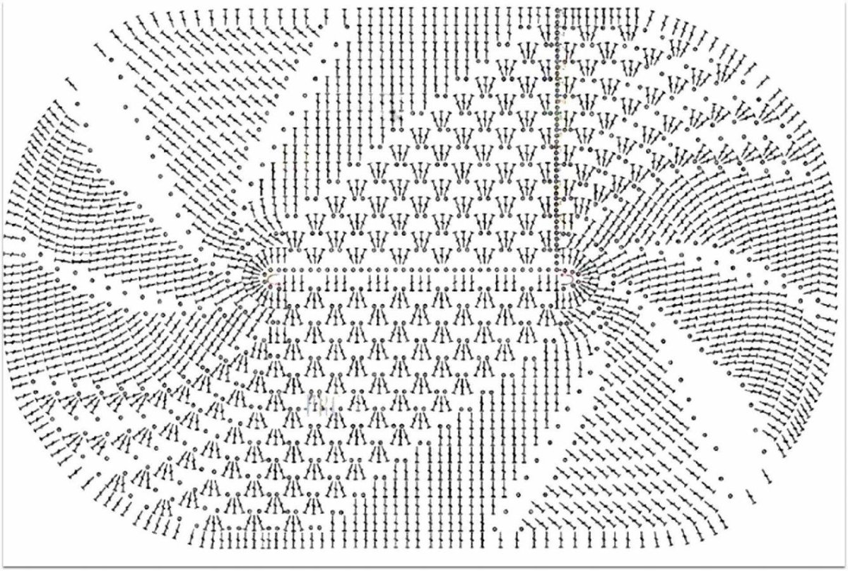 Коврик из джута крючком овальный схема