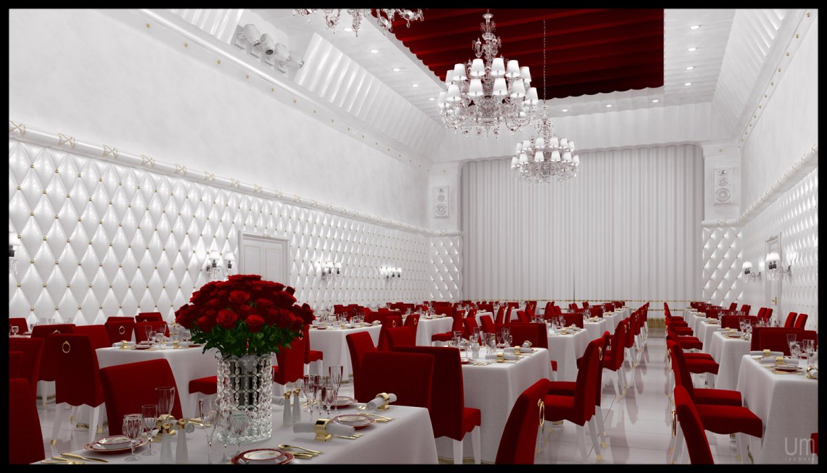 Современный интерьер банкетного зала