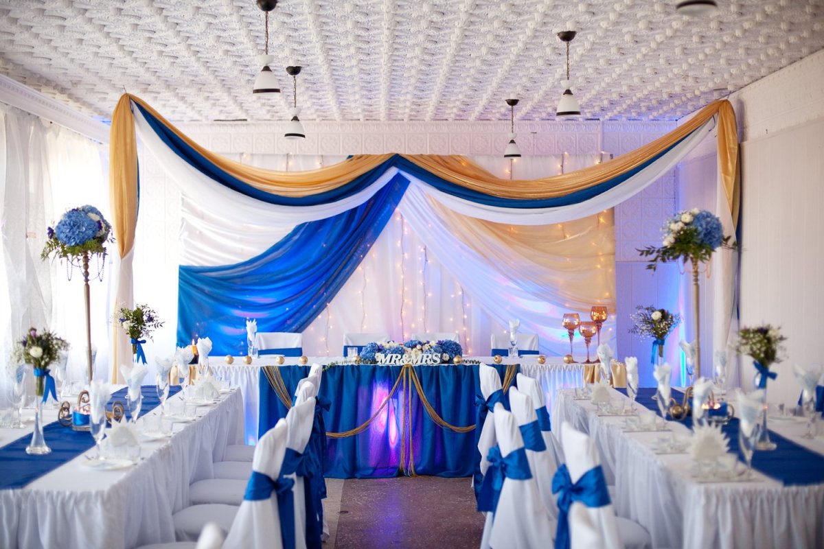 Оформление банкетного зала на свадьбу