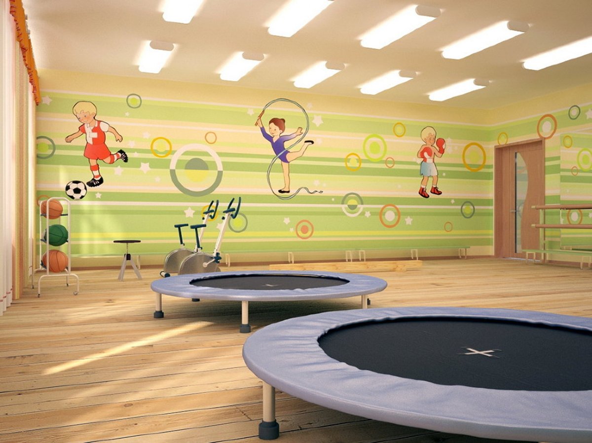 Оформление спортивного зала в детском саду