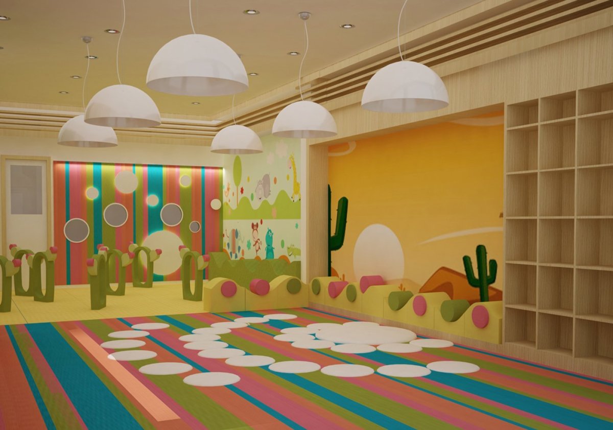 Интерьер спортивного зала в детском саду