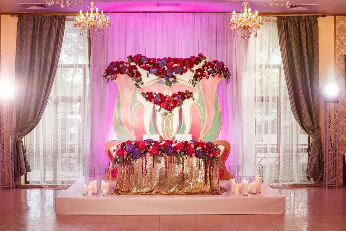 Декор зала на свадьбу Шакирова