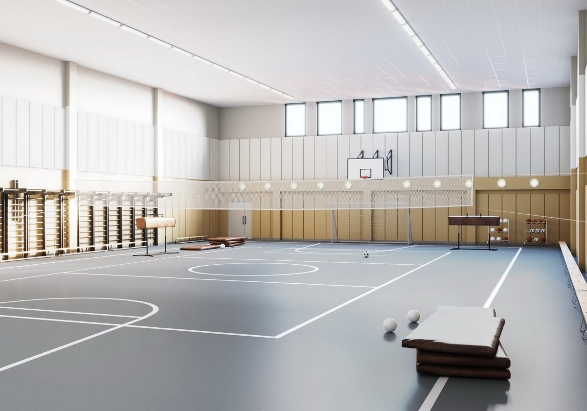 Интерьер спортзала в школе