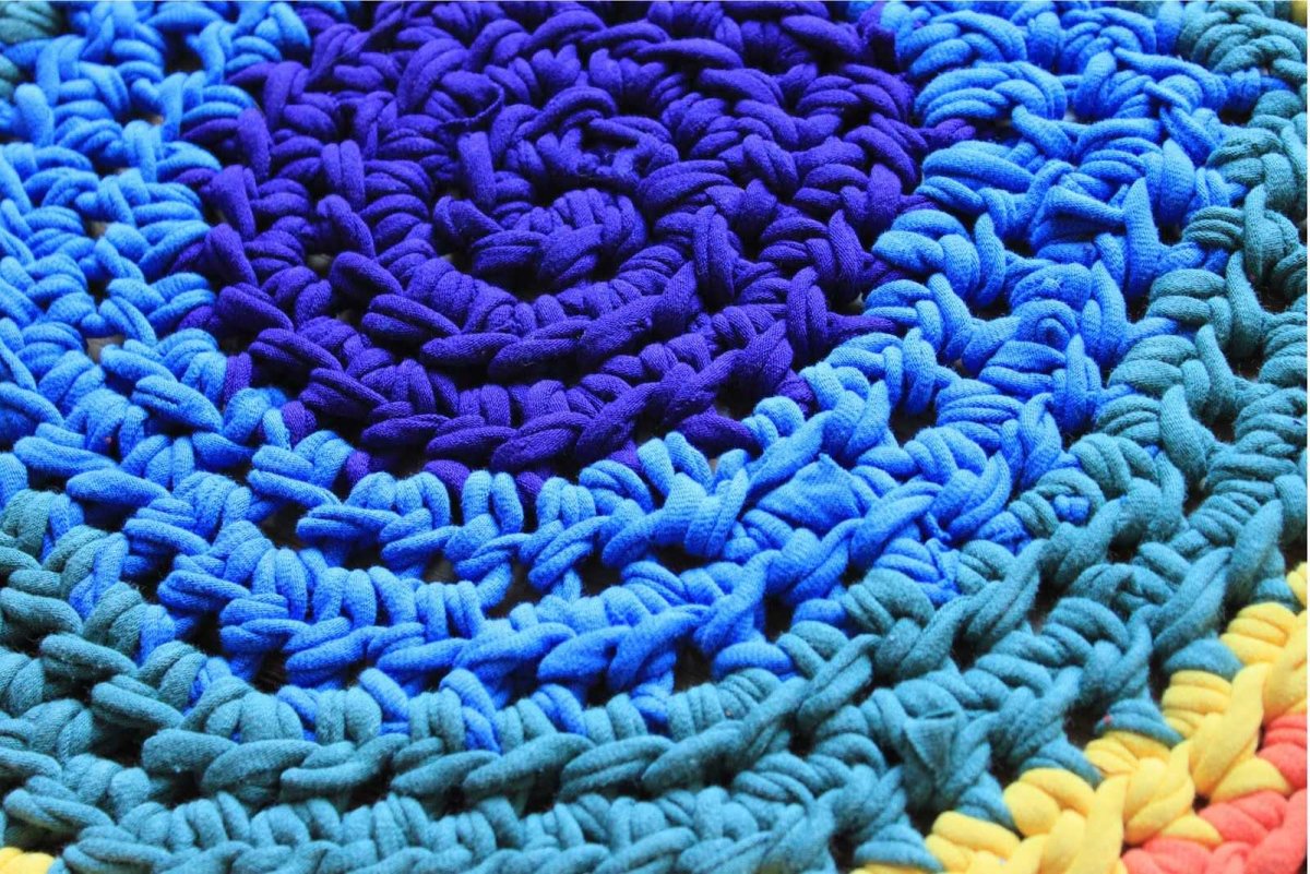 Вязаные коврики из футболок