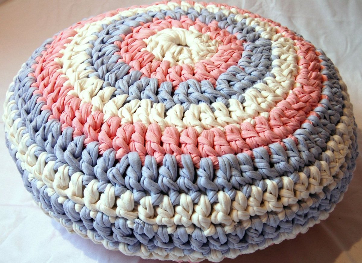 Вязаные коврики из лоскутков