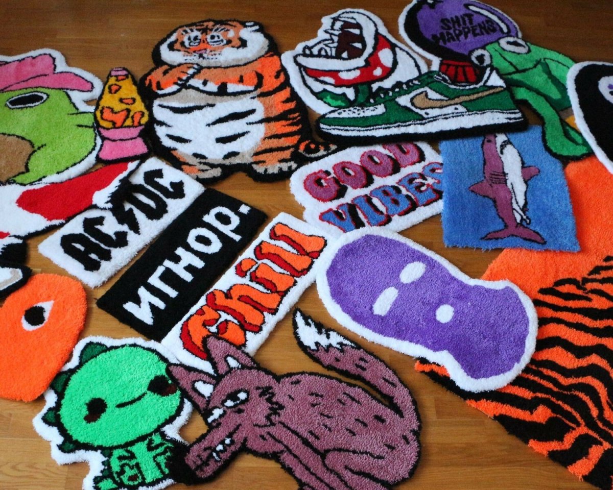 Тафтинговый ковер с дизайном собаки