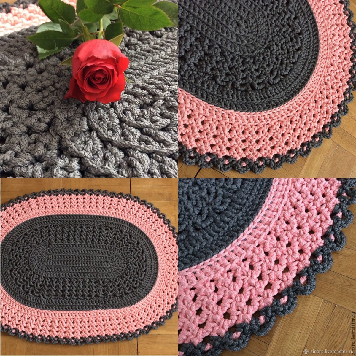 Ковер из полиэфирного шнура Лотос овальный