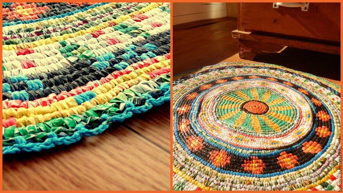 Вязаные коврики из тряпочек