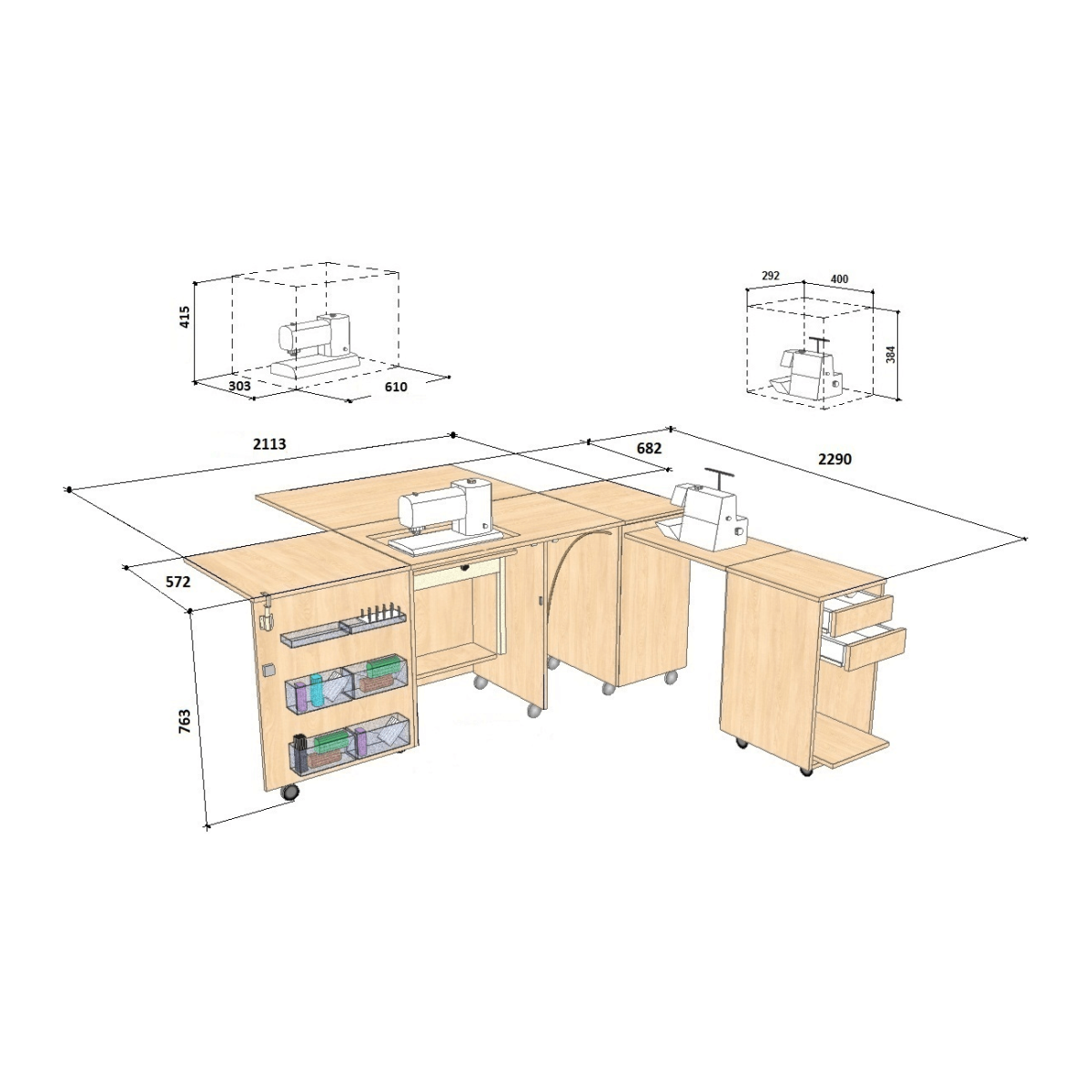 Стол для шитья комфорт-4l