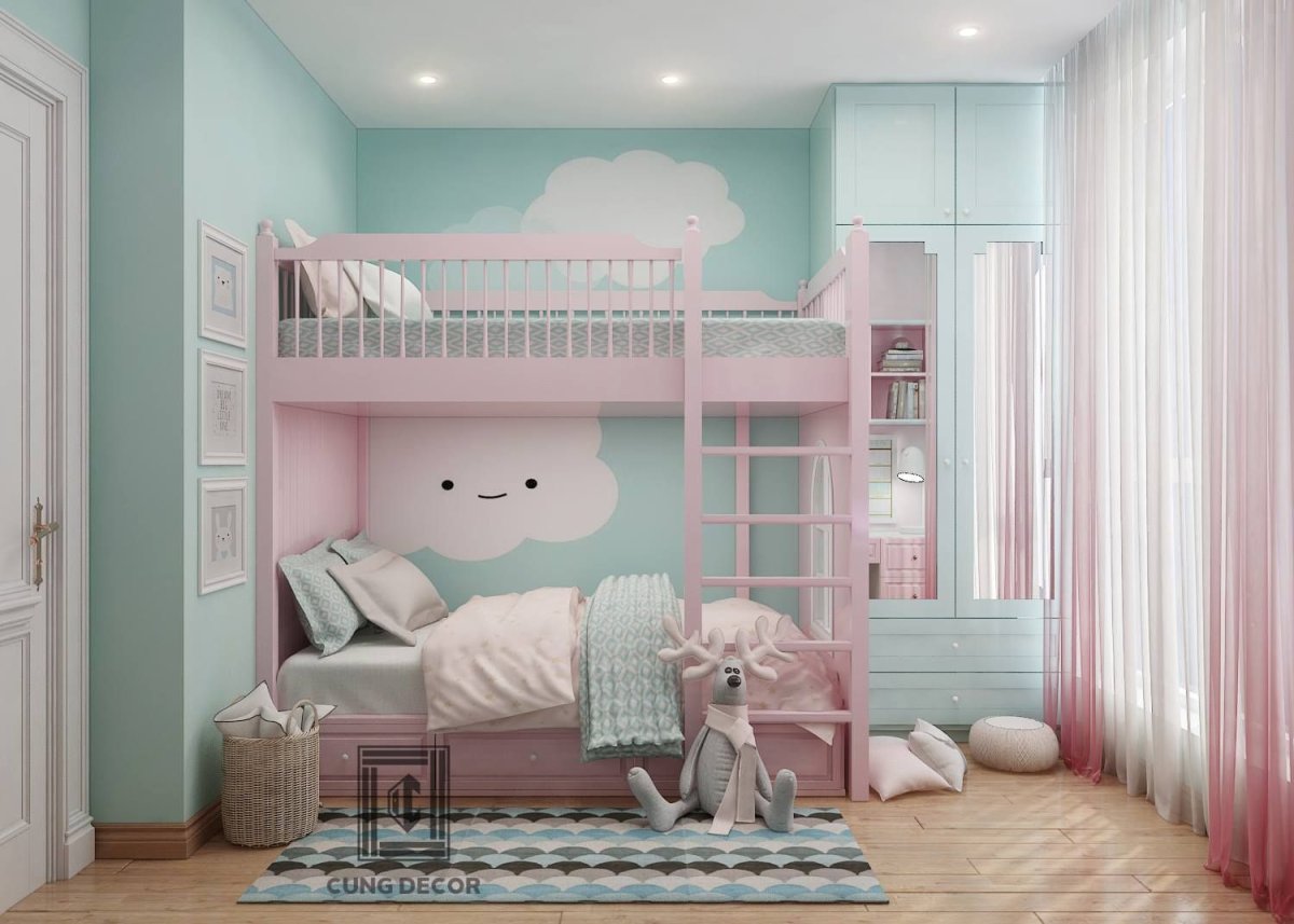 Двухэтажная комната для двух девочек