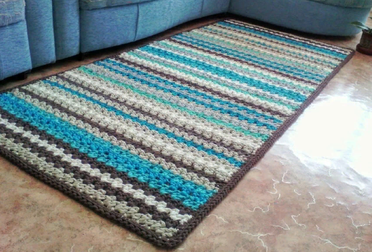 Прямоугольный коврик крючком