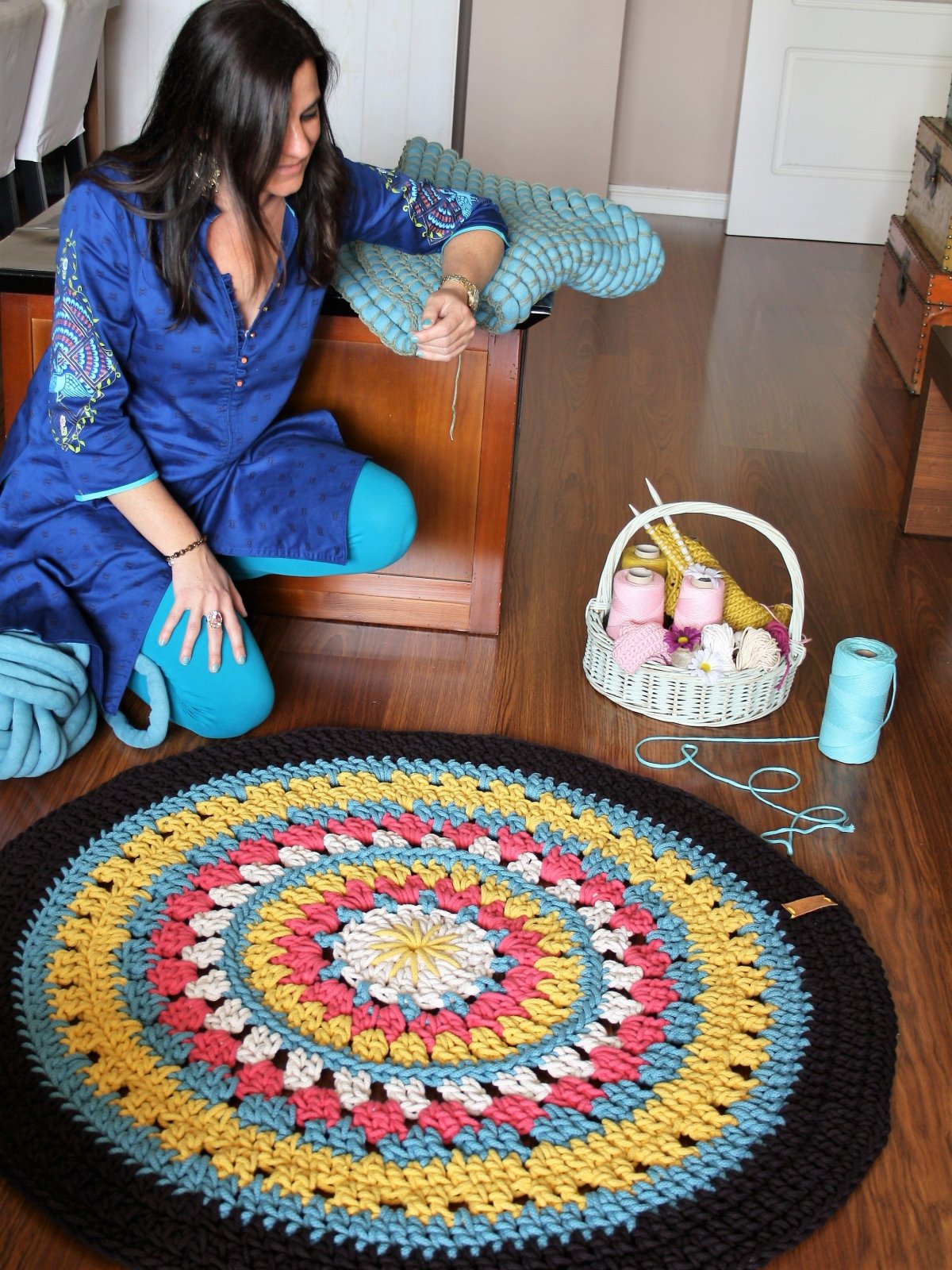 Вязаные коврики из тряпок