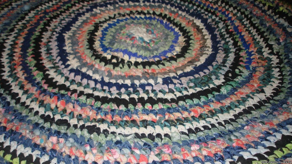 Лоскутный коврик крючком