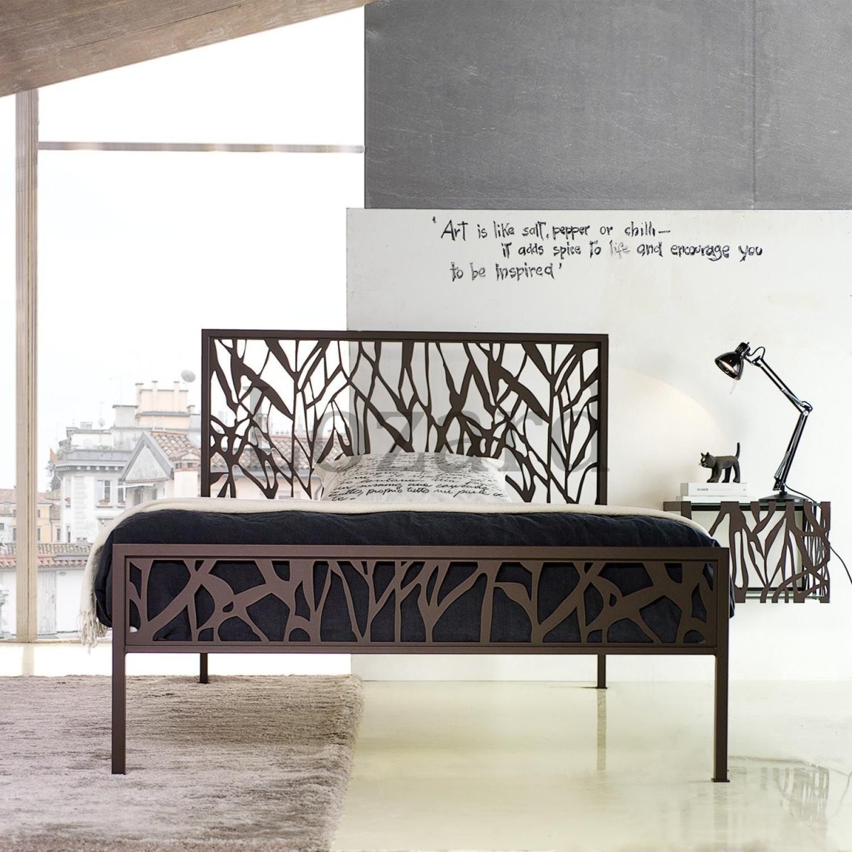 Кованая кровать лофт