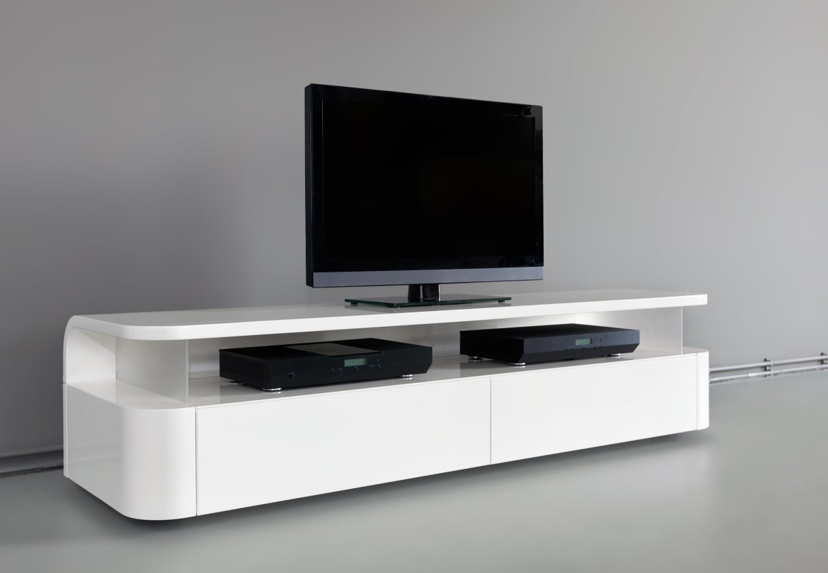 Тумба белая хайтек под ТВ
