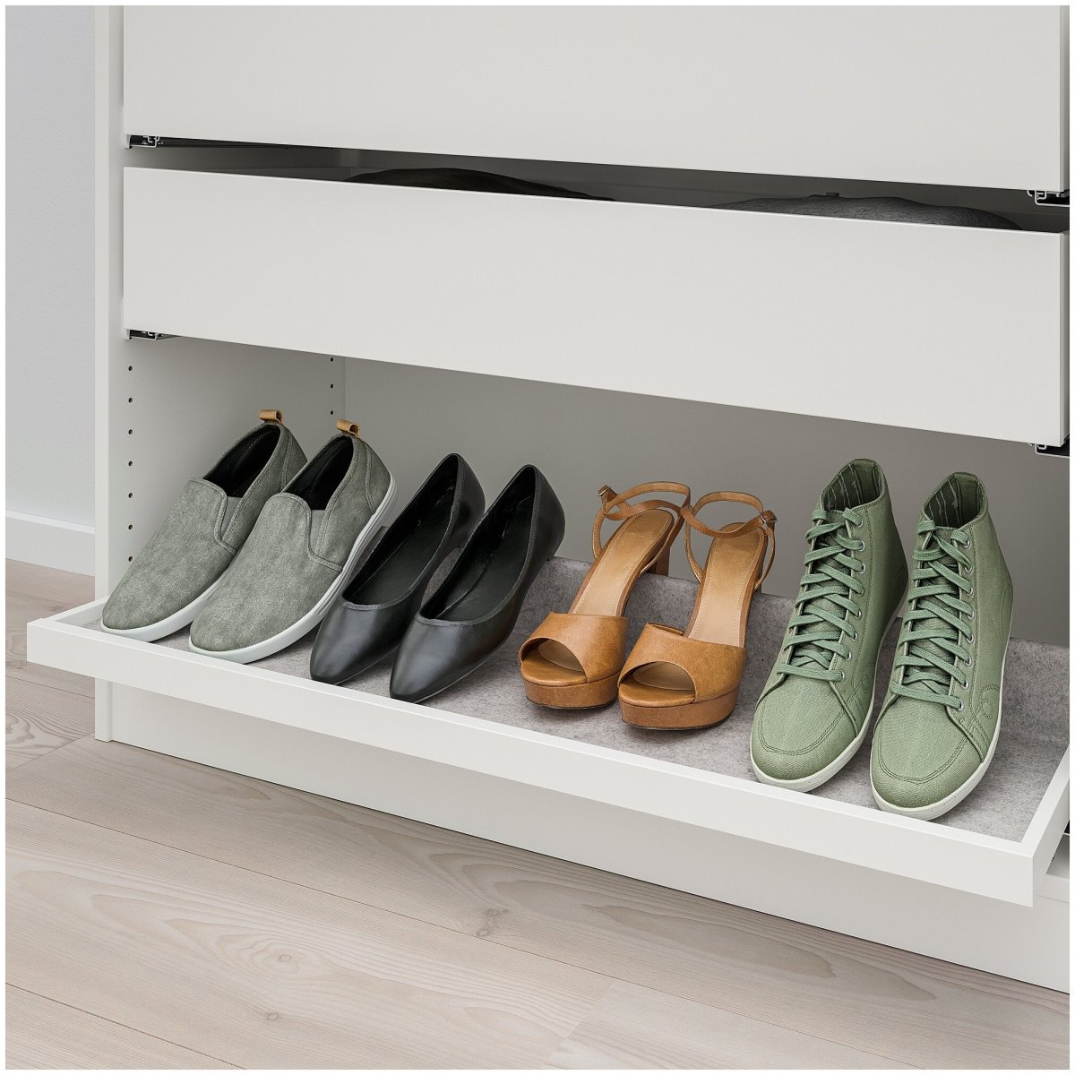 Komplement комплимент выдвижная полка д/обуви, белый100x58 см