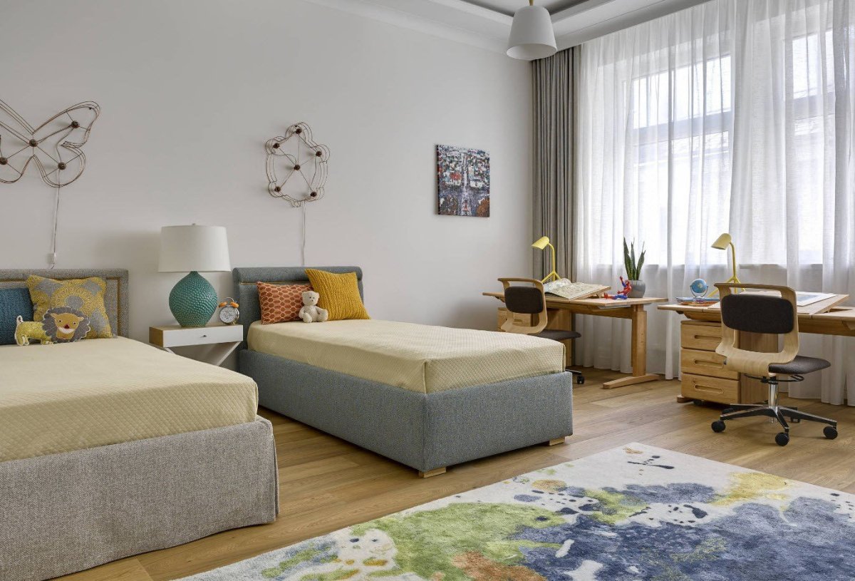 Комната с двумя кроватями интерьер