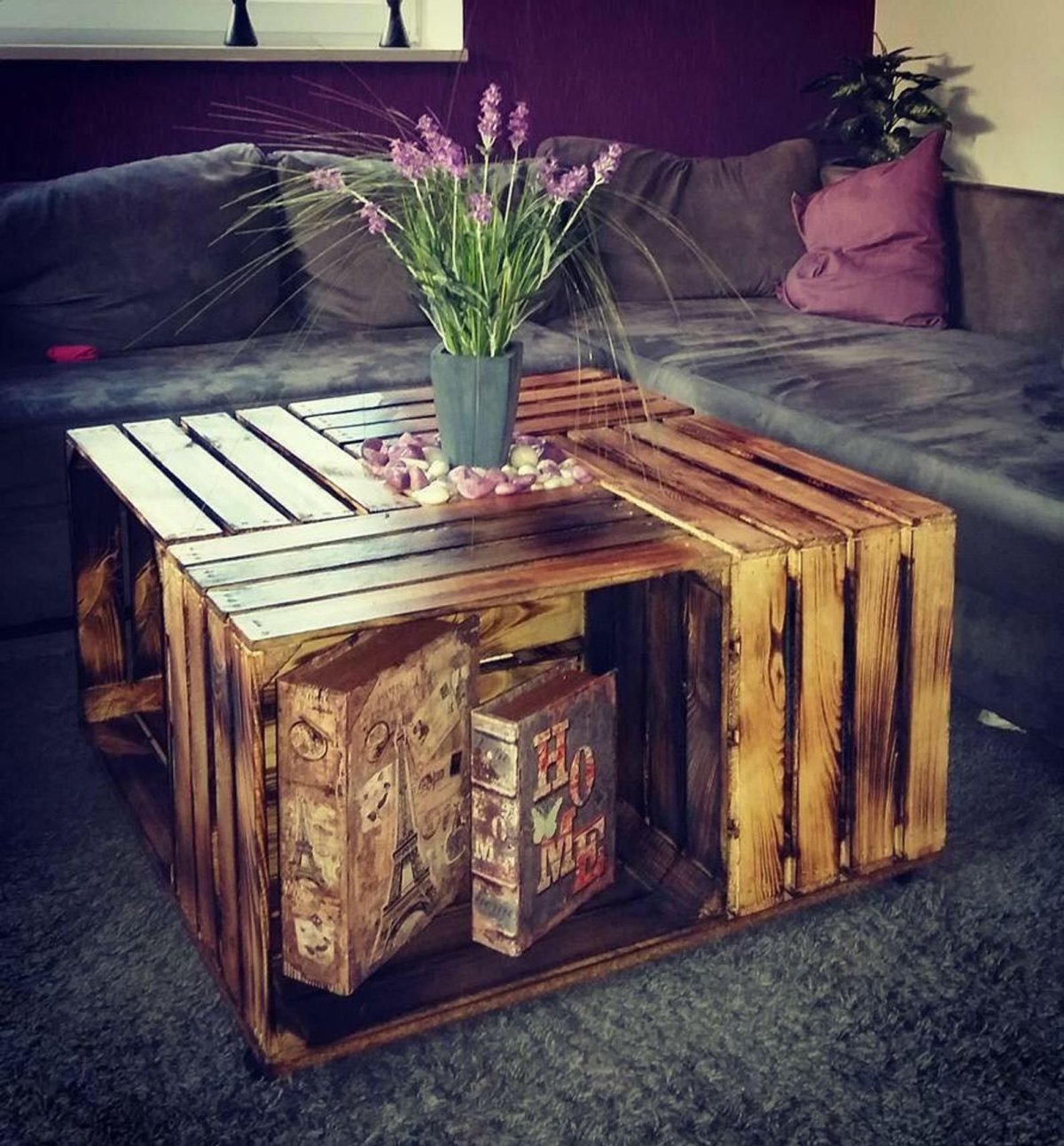Журнальный столик из ящиков