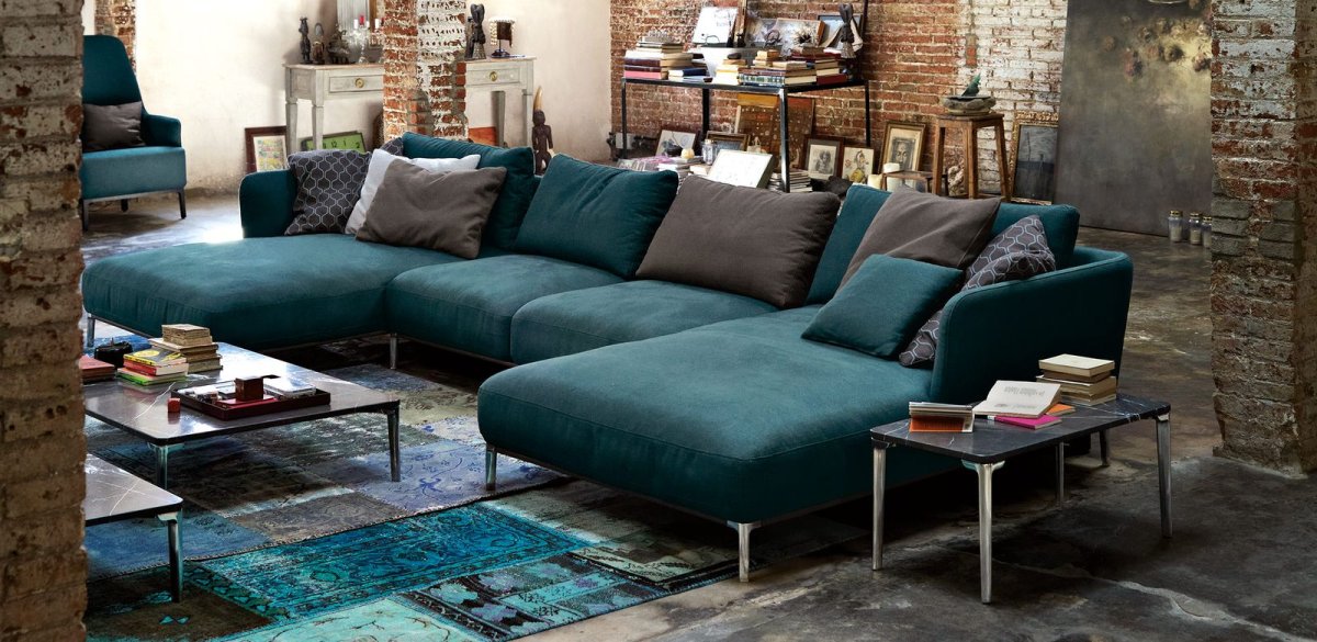 Диван лофт синий