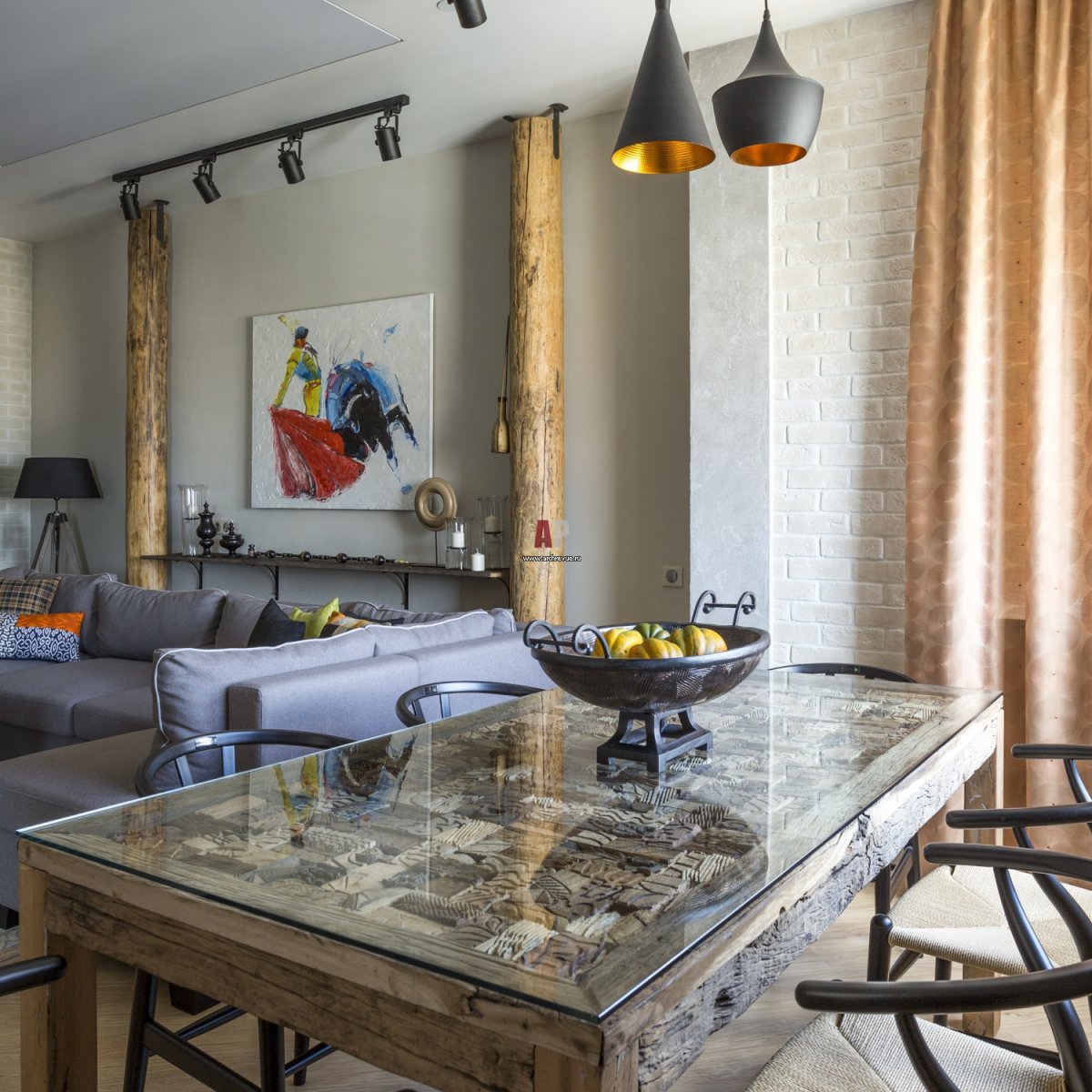 Гостиная Эклектика лофт