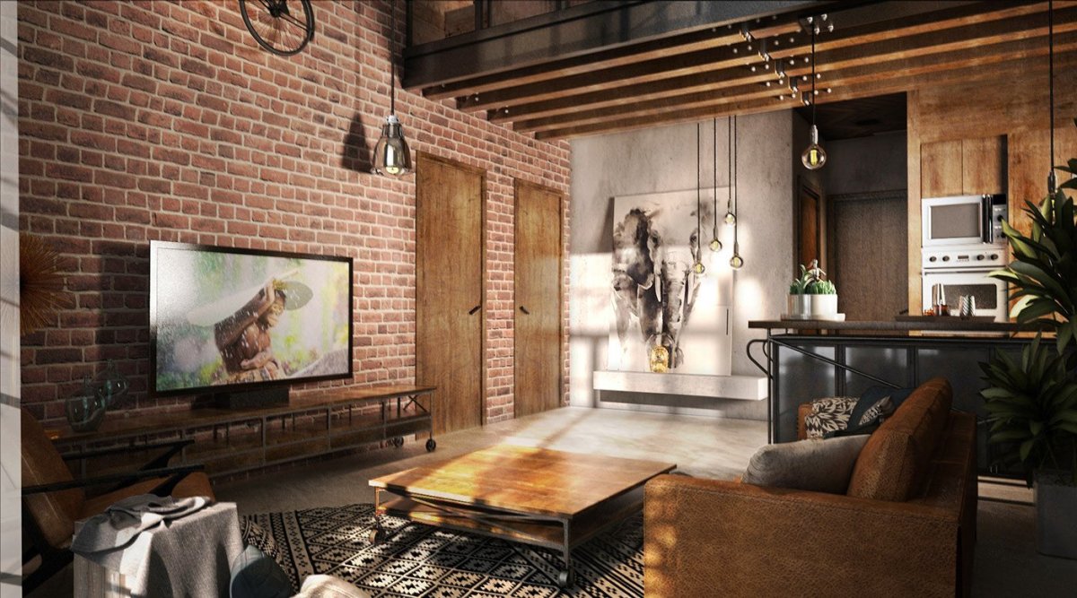 Домашняя атмосфера в лофте