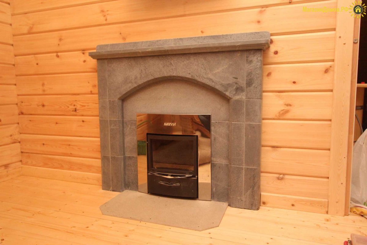 Отделка печи в деревянной бане