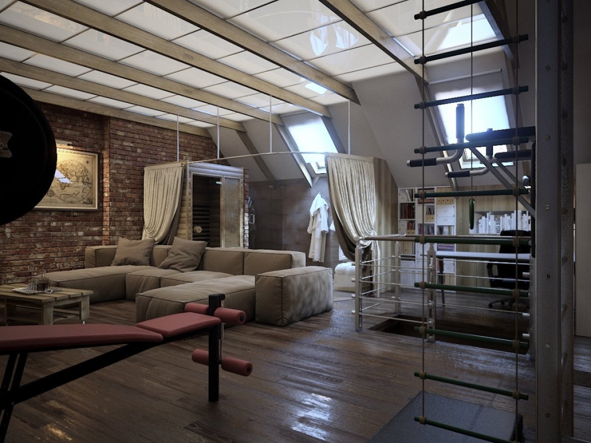 Мансарда в стиле лофт