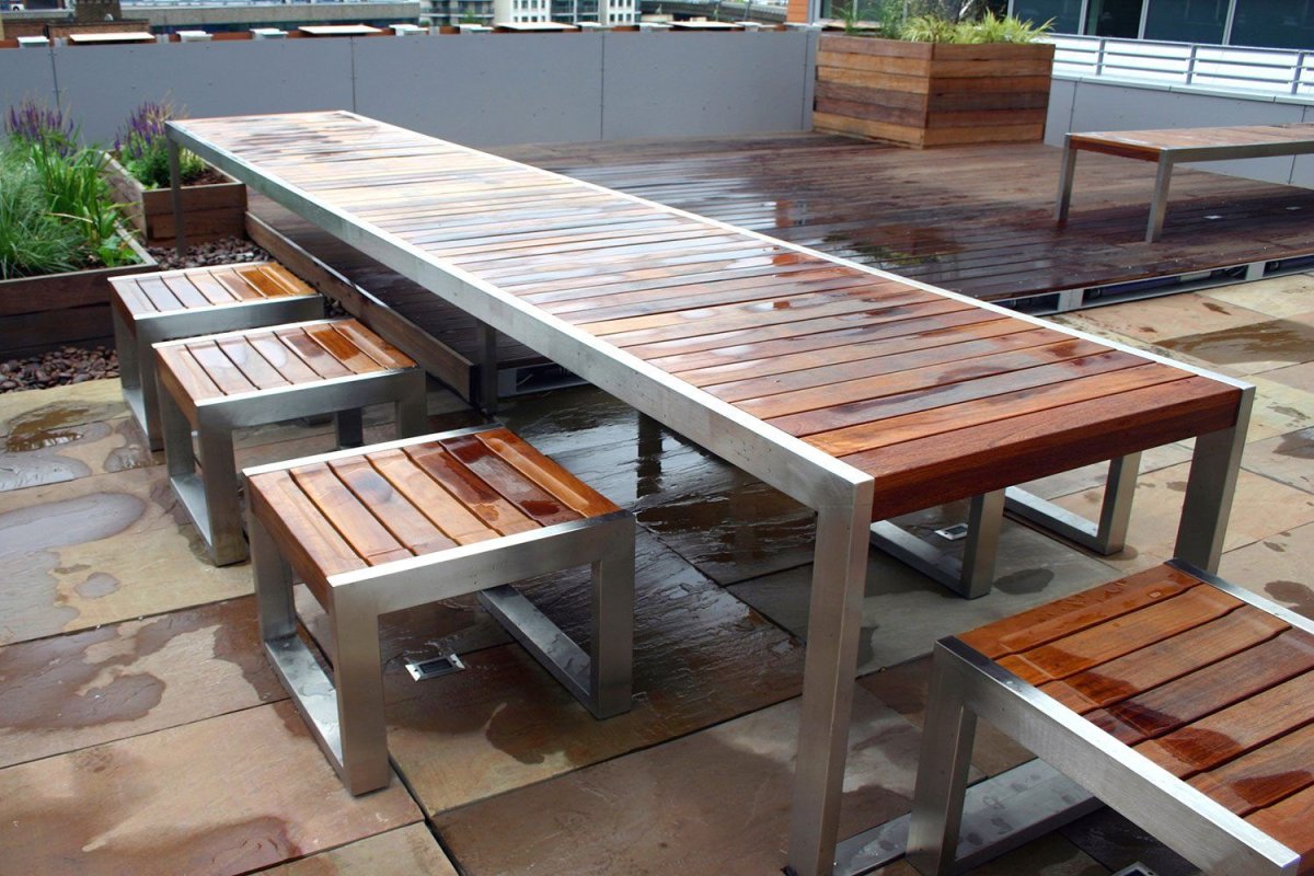 Садовая мебель из металла и дерева