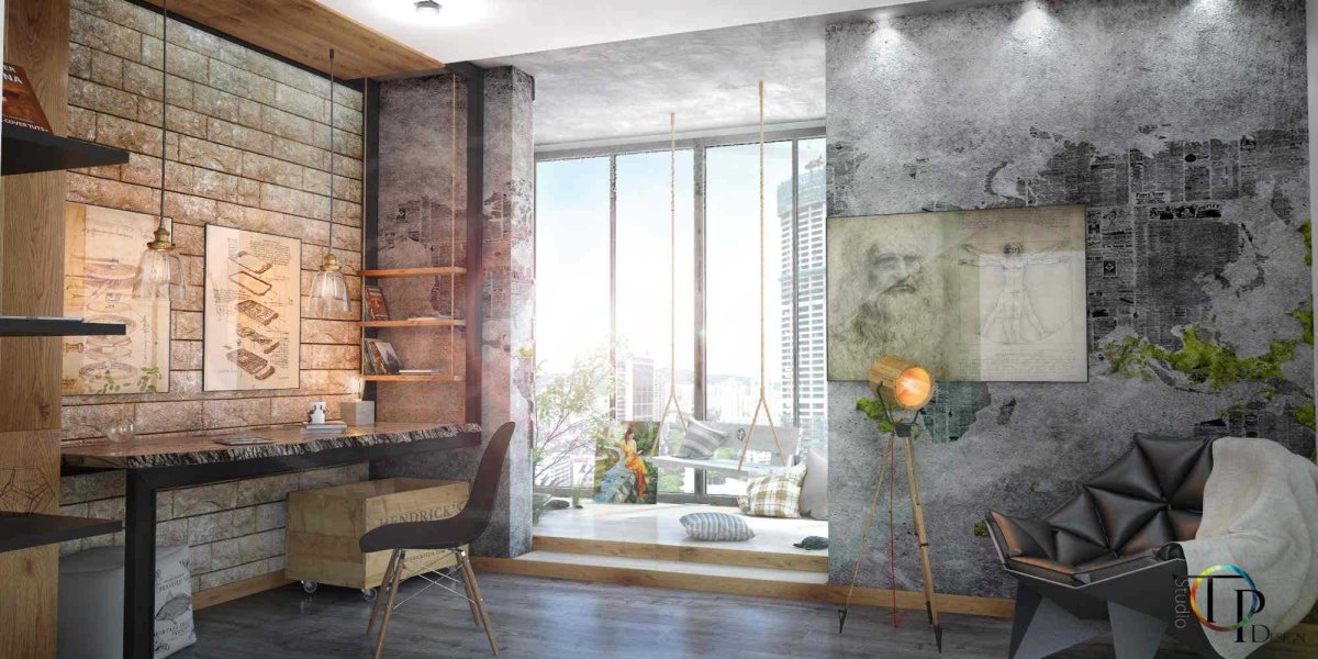 Отделка стен в стиле лофт