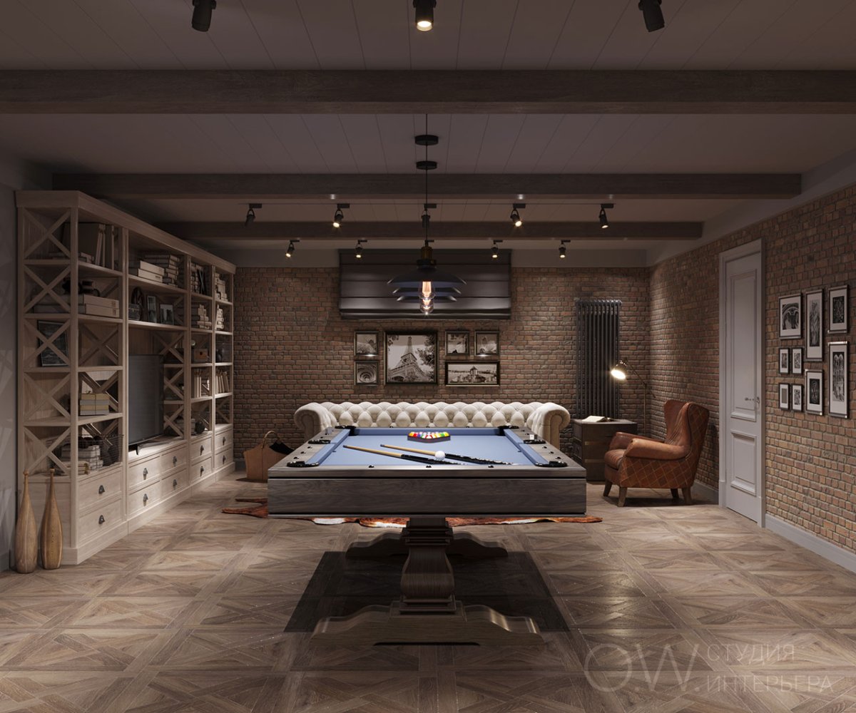Бильярдная в стиле лофт