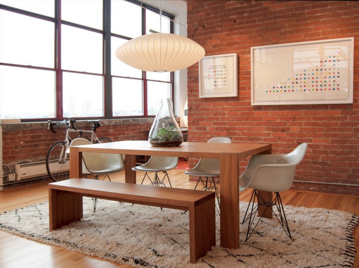 Обеденная зона в стиле лофт