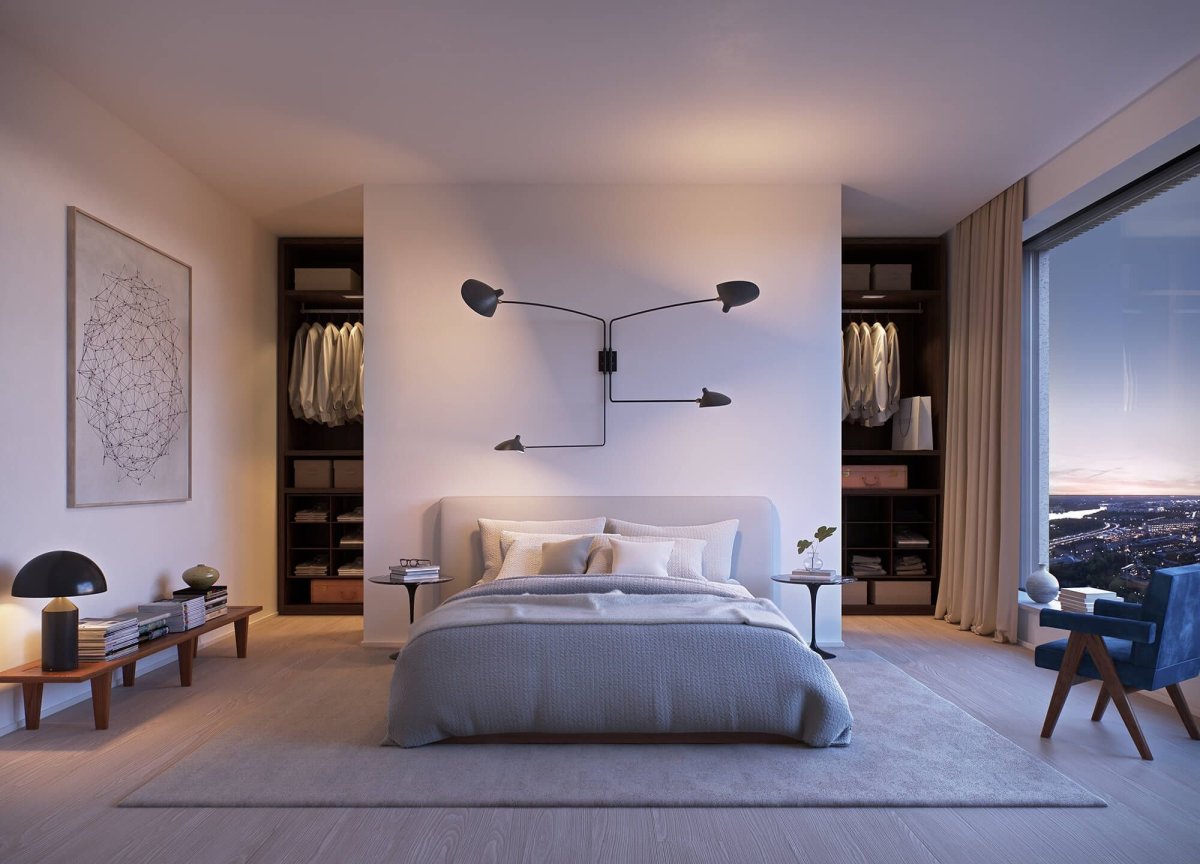 Гардероб за изголовьем кровати