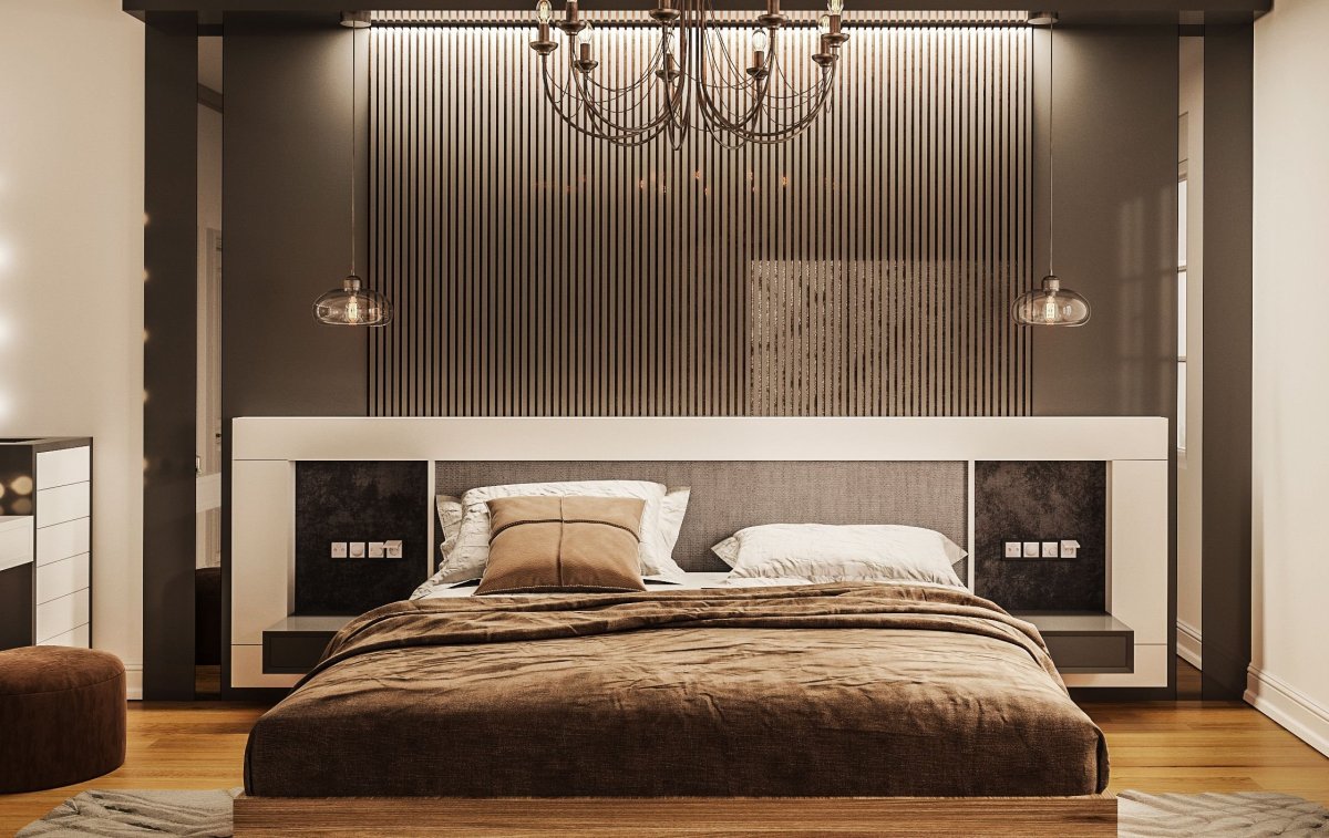 Гардероб за изголовьем кровати