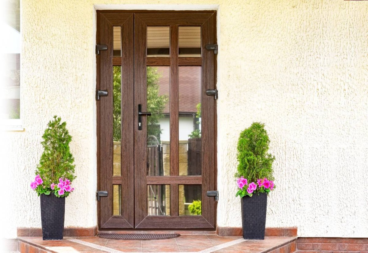 Входные пластиковые двери уличные 2х СТВ. 2000*1300мм