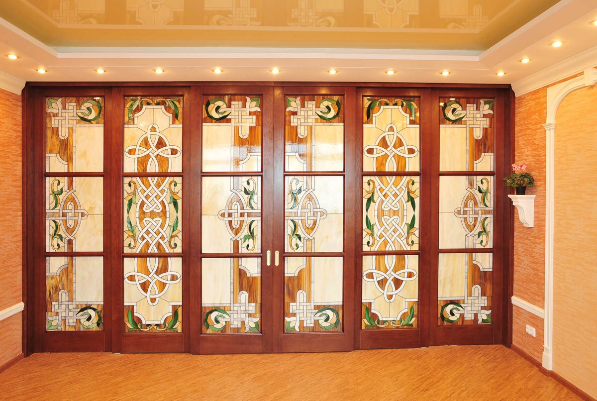 Раздвижные перегородки витражные Тиффани