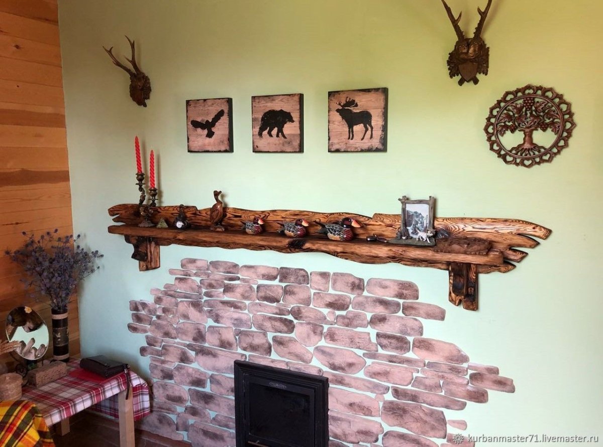 Деревянные полки на стену