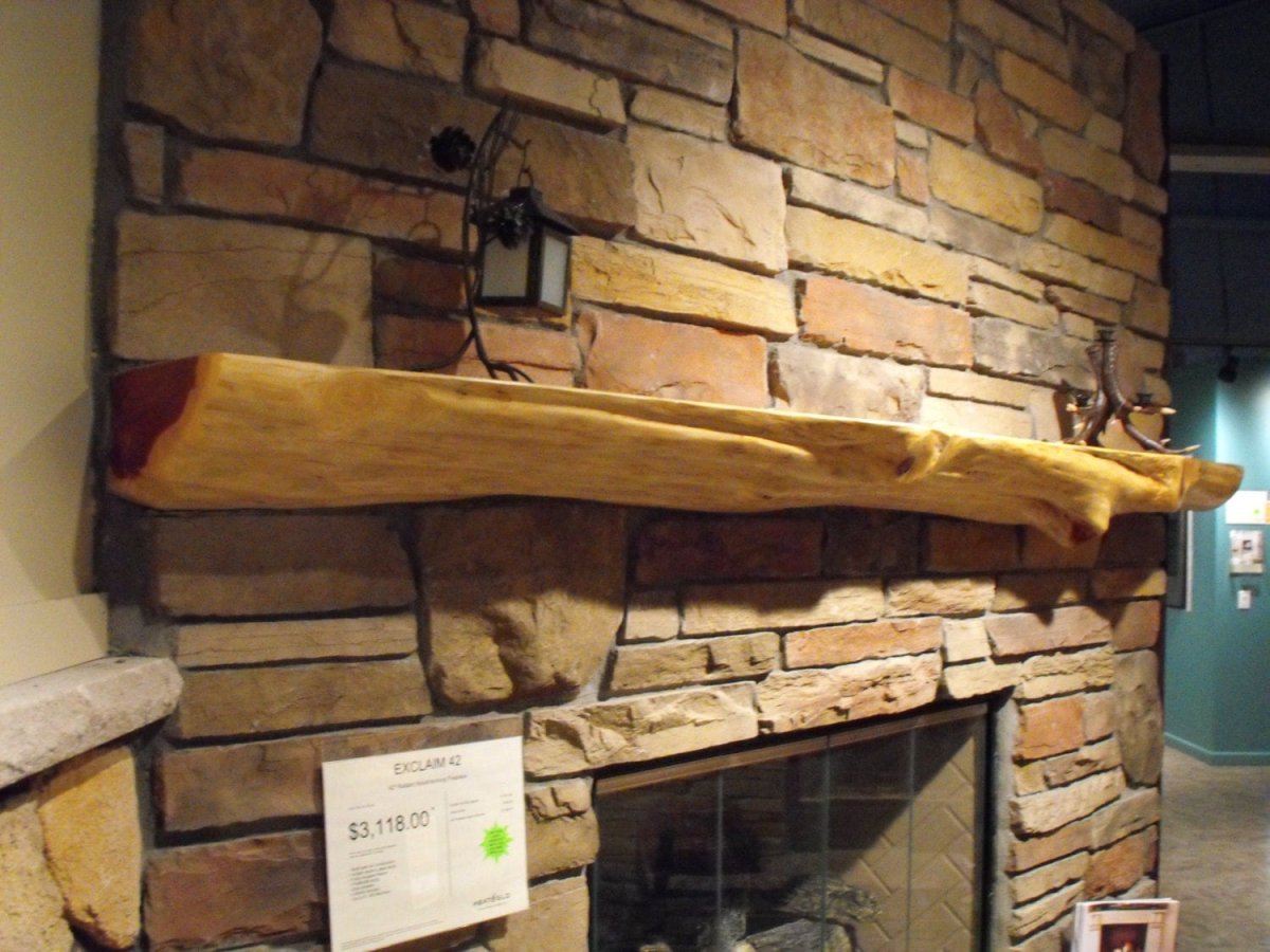 Каминная полка из бревна