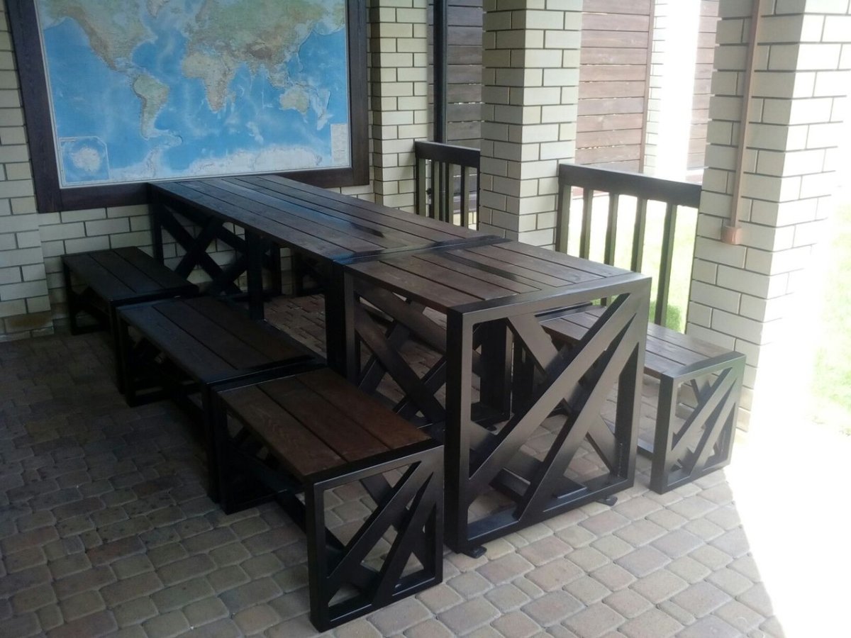 Садовая мебель лофт из металла