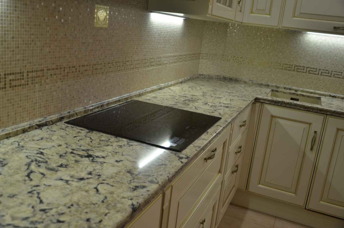 Смарт кварц обсидиан столешница