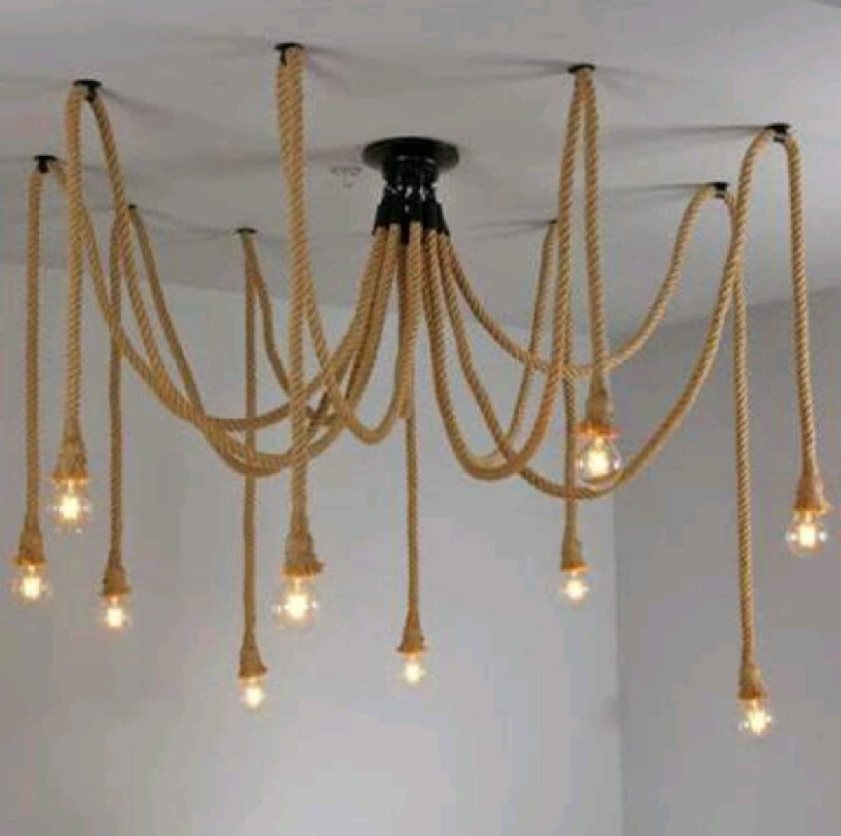 Люстра паук с лампами Эдисона