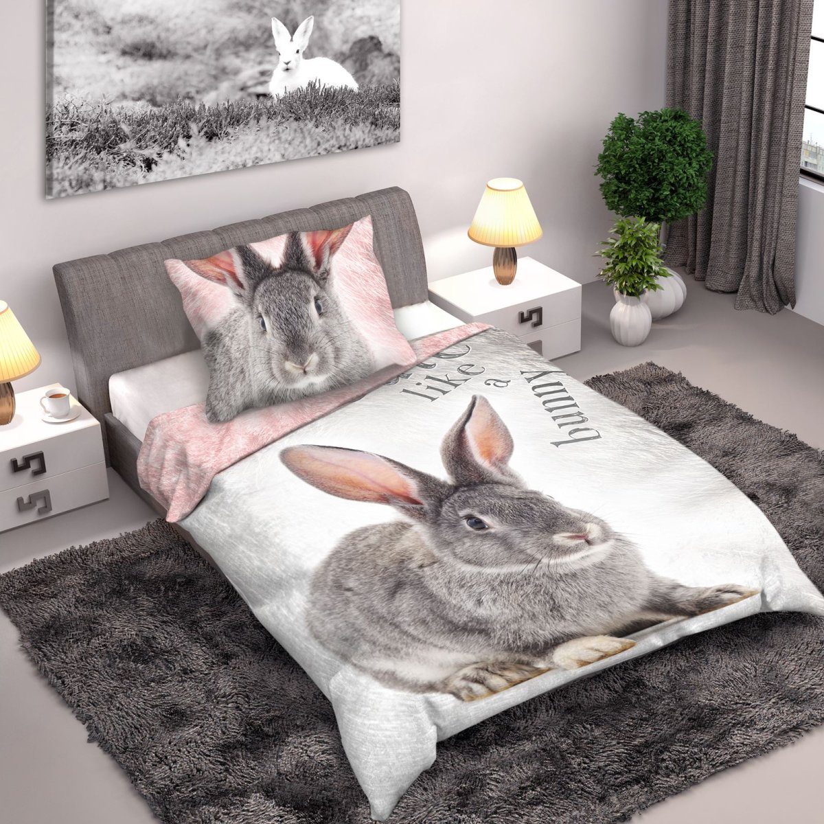 Постельное белье с кроликами