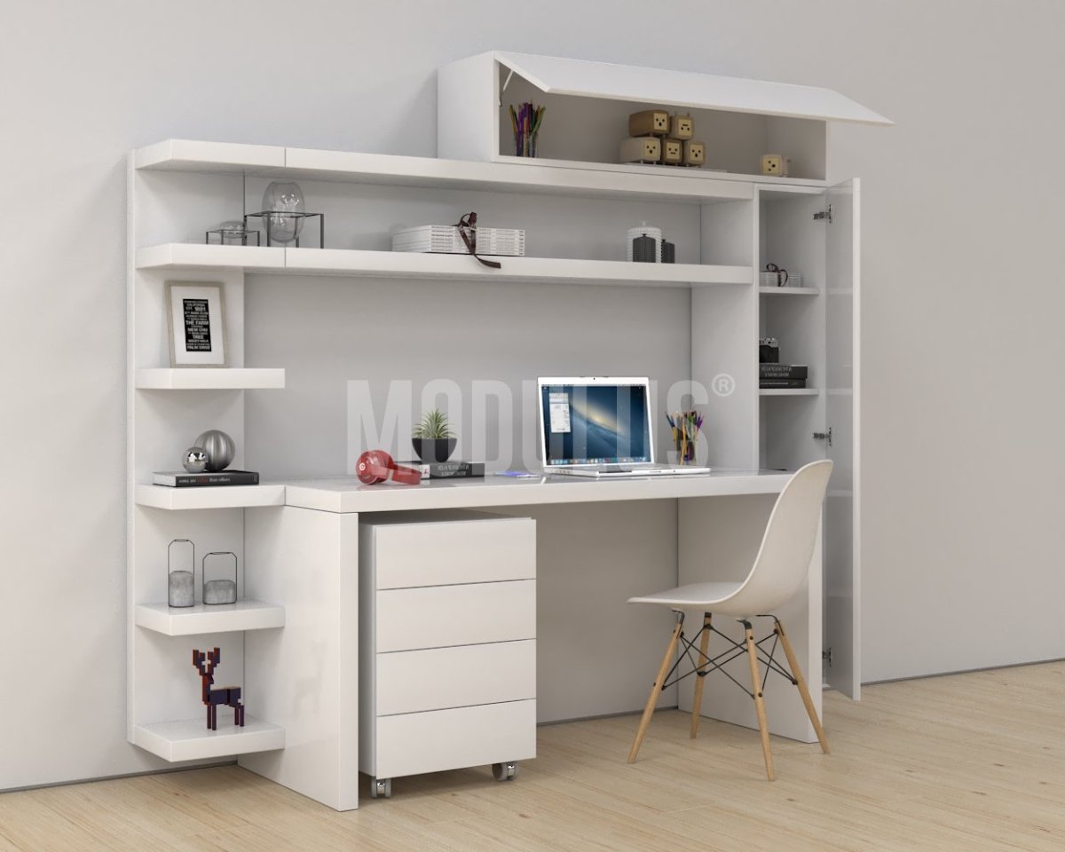 Стеллаж над столом письменным