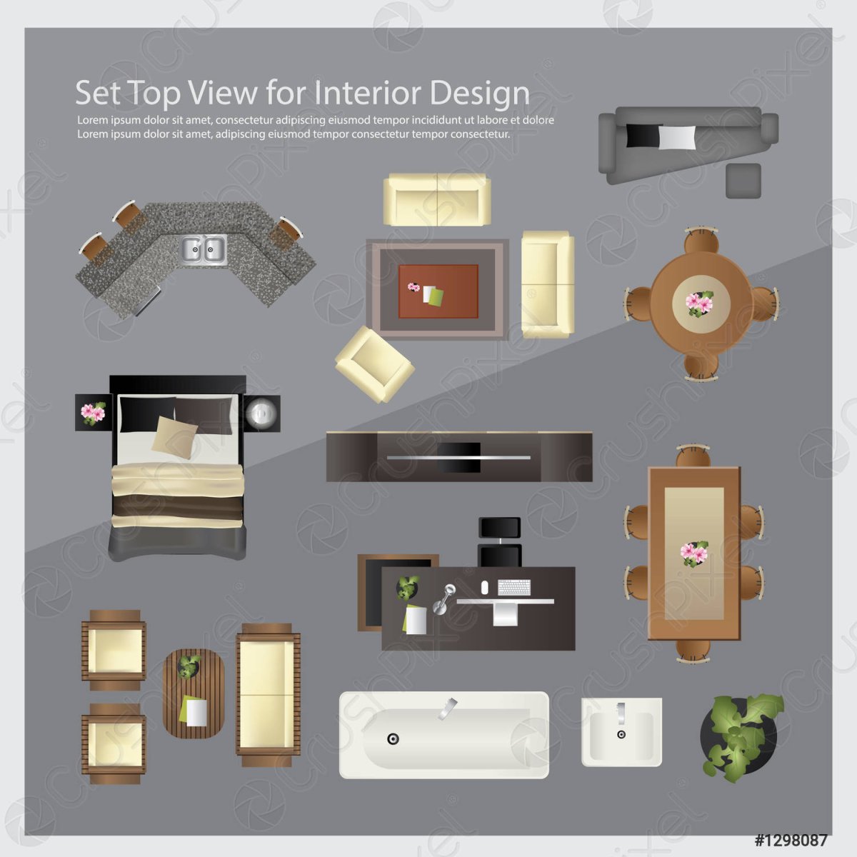 ТВ на плане вид сверху